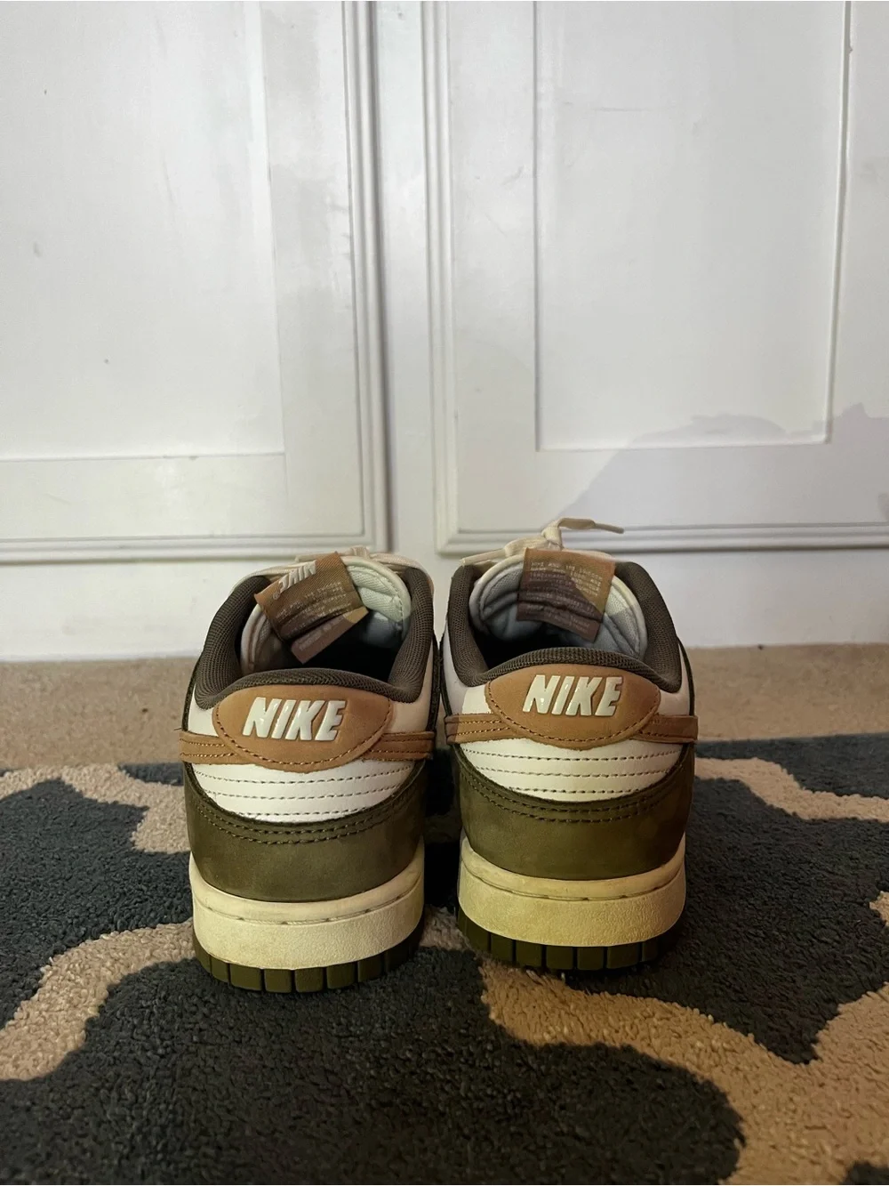 Nike Dunk Low Olive Green, White & Tan Swoosh
